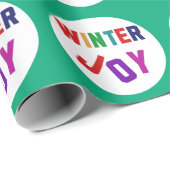 冬の喜び – Cozy カラフル Letters ラッピングペーパー (ロールコーナー)