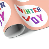 冬の喜び – Cozy カラフル Letters ラッピングペーパー (ロールコーナー)