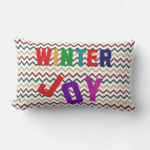 冬の喜び – Cozy カラフル Letters ランバークッション (正面)