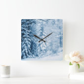 冬の囁き スクエア壁時計 (ホーム)