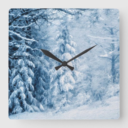 冬の囁き スクエア壁時計 (正面)