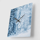 冬の囁き スクエア壁時計 (傾斜)