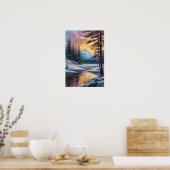 冬の囁き、川辺の空想 ポスター (キッチン)