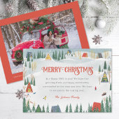 冬の図解入りの、写真付きのシーンの写真バック シーズンカード
