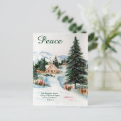 冬の国の教会の水の色マウンテンシーン シーズンポストカード (スタンド正面)