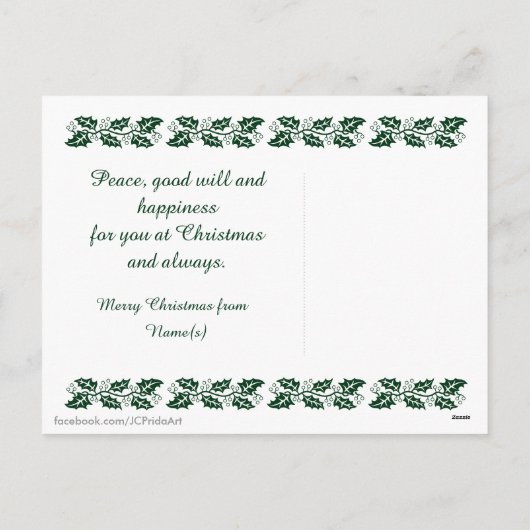 冬の国の教会の水の色マウンテンシーン シーズンポストカード (裏面)