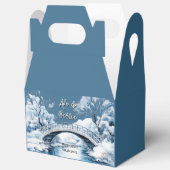 冬の国の水流ブリッジ結婚のカスタム フェイバーボックス (見開き)