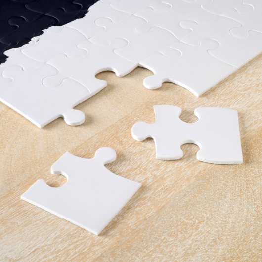 冬の地球地理的世界地図 ジグソーパズル (側面)