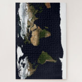 冬の地球地理的世界地図 ジグソーパズル (縦)