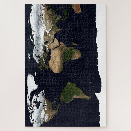 冬の地球地理的世界地図 ジグソーパズル (縦)