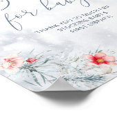 冬の埃っぽい青いクリスマスリースの本ベビー ポスター (角)