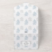 冬の埃っぽい青いフローラの冬をオールインワン オールインワン招待状 (外側)