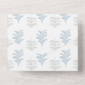 冬の埃っぽい青いフローラの冬をオールインワン オールインワン招待状 (裏面)