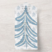 冬の埃っぽい青いフローラの冬をオールインワン オールインワン招待状 (内側)