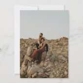 冬の埃っぽい青いフローラシルバー結婚の写真 招待状 (裏面)