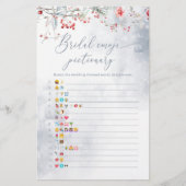 冬の埃っぽい青いブライダルシャワー絵文字 (正面)