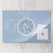 冬の埃っぽい青い水の色ベビーシャワーゲーム ペーパーパッド (折り畳み)