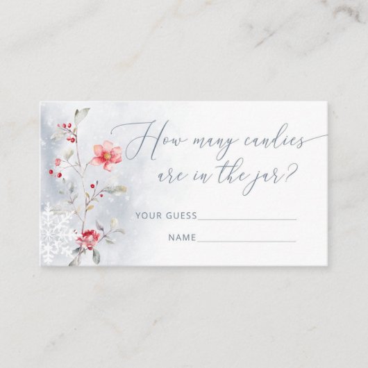 冬の埃っぽい青キャンディゲームの数 エンクロージャーカード (正面)