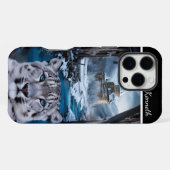 冬の城のユキヒョウ iPhoneケース (裏面横)
