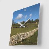 冬の壁 スクエア壁時計 (傾斜)