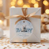 冬の夏に赤ちゃんモダンのシャワーを待つ フェイバータグ