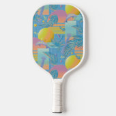 冬の夏の霧雨の夕日とヤシの木 ピックルボールラケット (裏面)