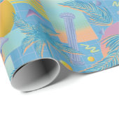 冬の夏の霧雨の夕日とヤシの木 ラッピングペーパー (ロールコーナー)