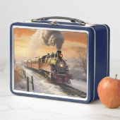 冬の夕日と列車 メタルランチボックス (インサイチュ)