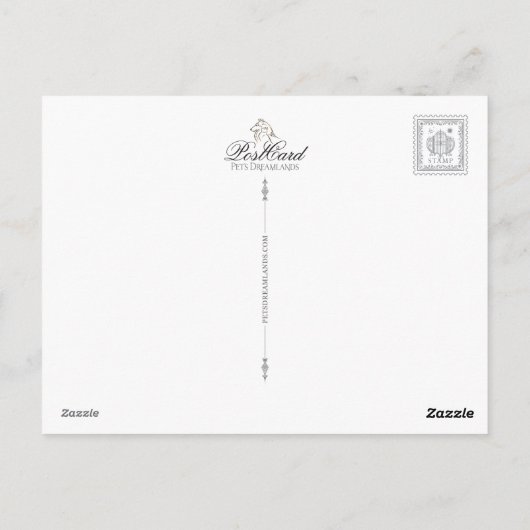 冬の夕日にコリーエンジェル ポストカード (裏面)