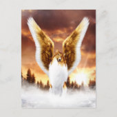 冬の夕日にコリーエンジェル ポストカード (正面)
