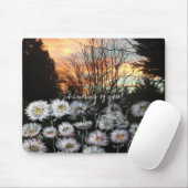 冬の夕日に向かって美しく新鮮なデイジー マウスパッド (マウス)