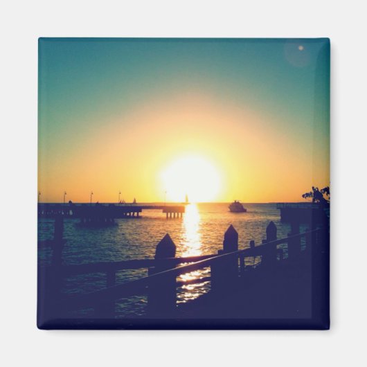 冬の夕日の鍵西磁石 マグネット (正面)