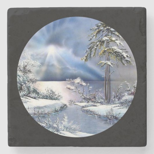 冬の夕日 ストーンコースター (正面)