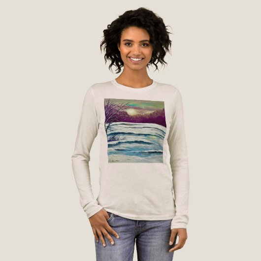 冬の夕日 トライブレンドTシャツ (正面全体)