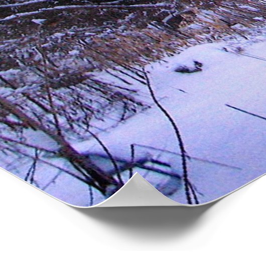 冬の夕日 ポスター (角)