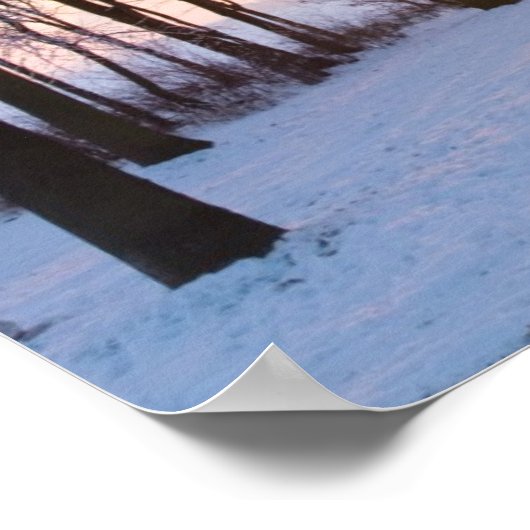 冬の夕日 ポスター (角)