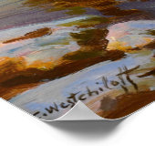 冬の夕日 ポスター (角)