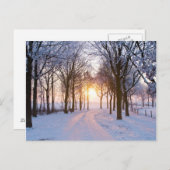 冬の夕日 ポストカード (正面/裏面)