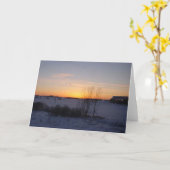 冬の夕日# 2 カード (黄色い花)