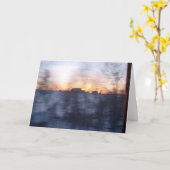冬の夕日# 4 カード (黄色い花)