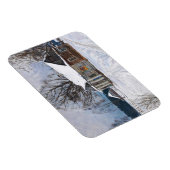 冬の夕暮れのカントリーハウス マグネット (右側)