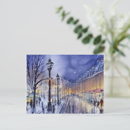 冬の夕暮れの通り シーズンポストカード (スタンド正面)