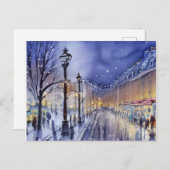 冬の夕暮れの通り シーズンポストカード (正面/裏面)