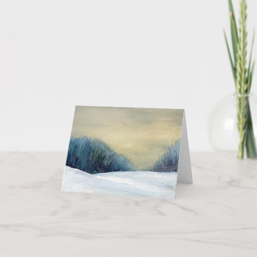 冬の夕暮れクリスマスイブ素晴らしアート季節カード シーズンカード (正面)