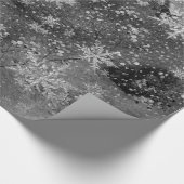 冬の夕暮れナイトシルバーベリー&スノーフレーク ラッピングペーパー (角)