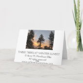 冬の夕焼けの3本の木 シーズンカード (裏面)