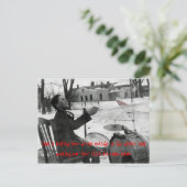 冬の外でドラムを演奏するのがクール ポストカード (スタンド正面)