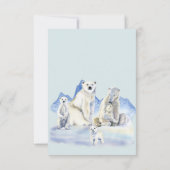冬の外で寒いシロクマの赤ちゃんシャワー サンキューカード (裏面)