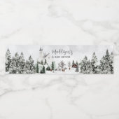 冬の外の冷たいワンダーランド赤ちゃんシャワー ペットボトルラベル (シングルラベル)