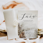 冬の外の寒い森林中性ベビーシャワー サンキューカード